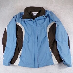 Columbia Interchange Jacket Womens XL Blue 3 in 1 Winter Coat Ski & Fleece